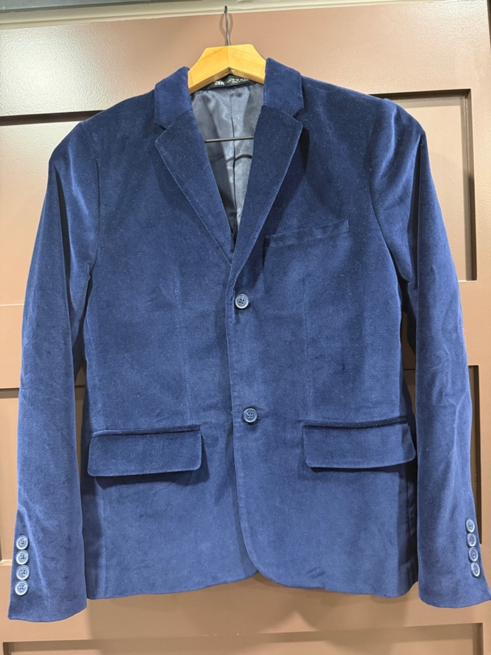 Zara Dark Blue Velvet Sport Coat